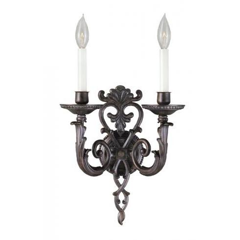 Wall Sconce Two Light In Oxide Bronze Finish - 2 Bulbs