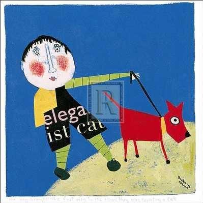Barbara Olsen - Boy Brought The First Dog Size 8x8 Poster Print