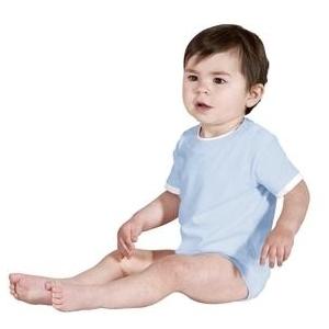 Precious Cargo Infant Short Sleeve Shoulder Snap Bodysuit 12M - Light Blue/White Precious Cargo Infant Short Sleeve Shoulder Snap Bodysuit 12M - Light Blue/White