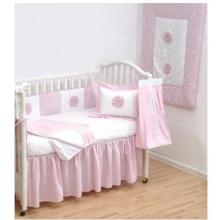 Trend Lab Four Piece Classic Gingham Seersucker Baby Bedding Set - Darling Daisy Theme