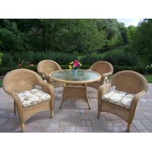 Oakland Living Resin Wicker 5 Piece Dining Set With Cushions