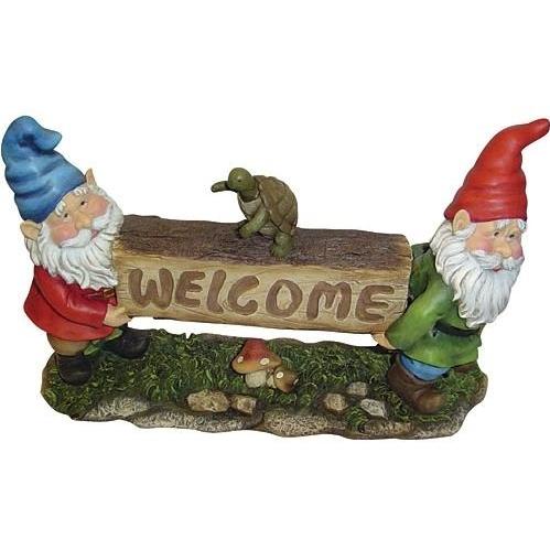 Alpine Gnome Welcome Sign Statuary
