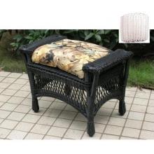 North Cape Pinehurst Resin Wicker Ottoman - White