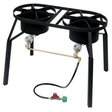 Bayou Classic Dual High Pressure Gas Burner Cooker With Extension Legs