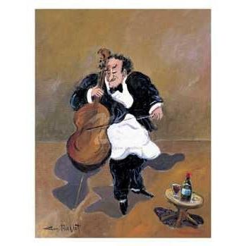 Cellist With Red Wine Poster Print