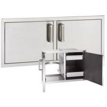 Fire Magic Echelon Flush-Mounted Stainless Double Doors W/ Trash Tray & Dual Drawers