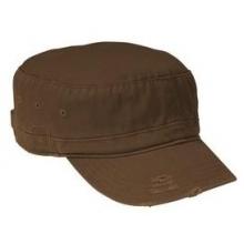 District Threads - Distressed Military Hat One Size Fits All - Chocolate Brown