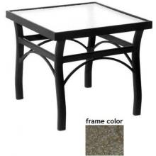 Sterling 24 Inch Aluminum Square End Table - Glass With Scavo Bronze Frame