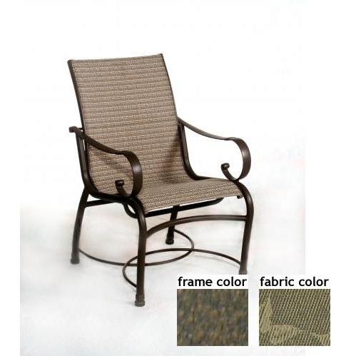 Barcelona Aluminum Low Back Sling Dining Chair With River Rock Frame And C0752 Fabric by Casual Creations