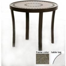 Ellington 24 Inch Aluminum Round Occasional Table - Glass With Scavo Bronze Frame