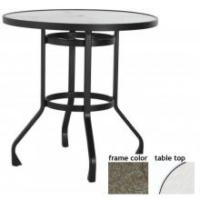 Tribeca 42 Inch Aluminum Round Bar Height Table Glass With Scavo Bronze Frame