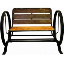 Iron Glider Teak Wood Bench
