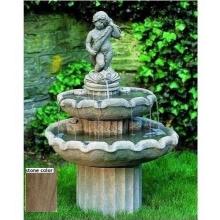 Campania Amalfi Two Tier Fountain - Aged Limestone Finish