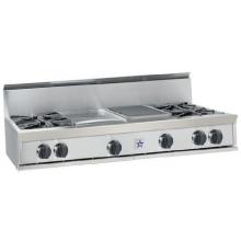 BlueStar RGTNB Series 48 Inch Natural Gas Rangetop Style Cooktop With 12 Inch Griddle And 12 Inch Charbroiler