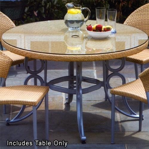Alfresco Home Sabbia Outdoor Glass Top Wicker Dining Table - 48 Inch Round (With Umbrella... by Alfresco Home