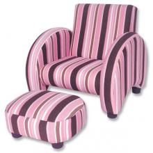 Childs Stuffed Mod Chair And Ottoman-Maya Stripe