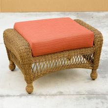 North Cape Port Royal Resin Wicker Ottoman - Walnut
