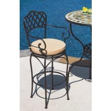 Alfresco Home Basketweave Outdoor Swivel Bar Chair With Cushion (Set Of 2)