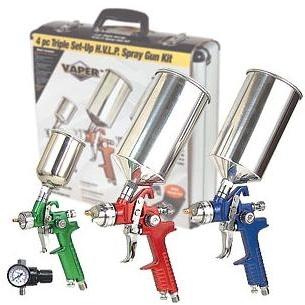 Titan 4 Piece HVLP Spray Gun Kit With Aluminum Case