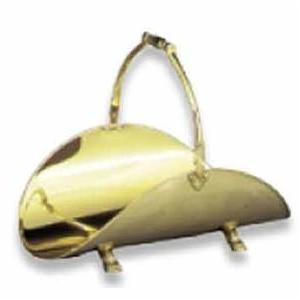 UniFlame 21 Inch Finish: Solid Brass Woodbasket With Cast Feet & Handle