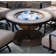 Alfresco Home Umbria Outdoor Lounge Table With Fire Pit And Beverage Center - Round