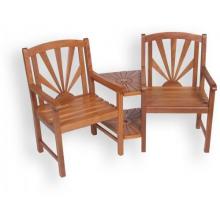 Eden Outdoor Living Sunset Keruing Wood Twin Seat With Table