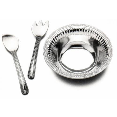 Wilton Armetale Flutes & Pearls 3-Piece Salad Set