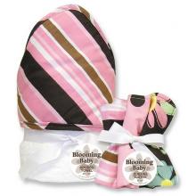 Maya Stripe Hooded Towel And Wash Cloth Set