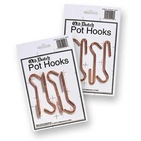 Straight Copper Pot Rack Hooks (Set Of 4)