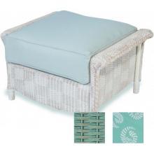 Lloyd Flanders Calypso Ottoman With A Ocean Finish And Nautilus Alfresco Fabric .