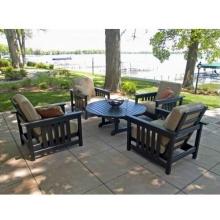 Poly-Wood Recycled Plastic Wood Patio Lounge Set 5 Piece With Table