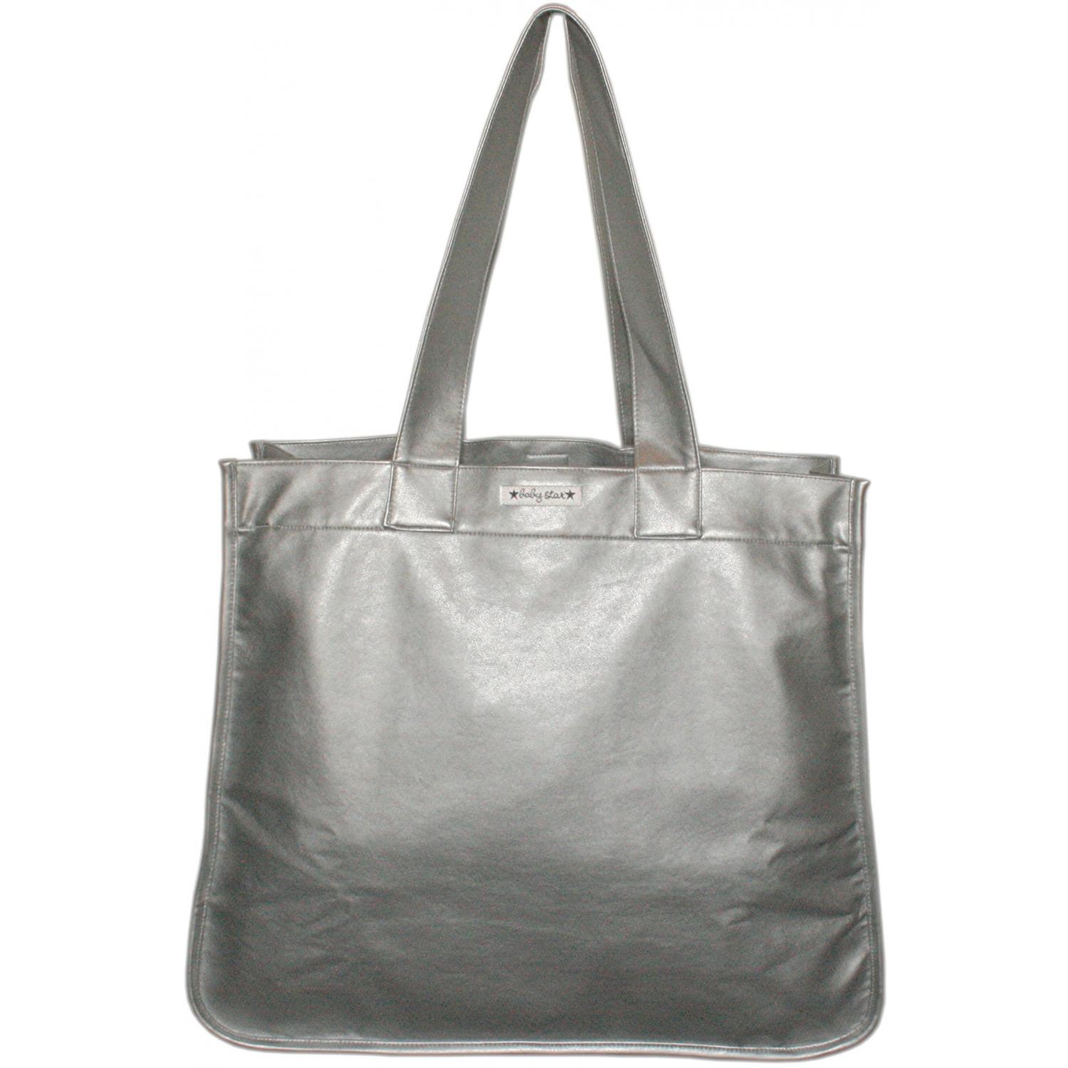 Baby Star Rock The Tote Metallic Diaper Bag - Silver.