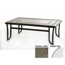 Ellington 32 X 48 Inch Aluminum Rectangle Cocktail Table - Glass With Scavo Bronze Frame