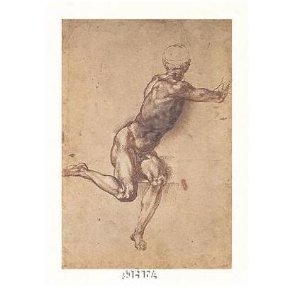 Study Of A Seated Male Figure Poster Print
