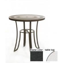 Ellington 42 Inch Aluminum Round Bar Height Table - Glass With Night Sky Frame