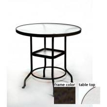 Barcelona 42 Inch Aluminum Round Bar Height Table - Glass With Terra Frame