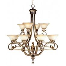 San Marino Collection Chandelier In Monterrey Beige With Silver Finish - 12 Bulbs
