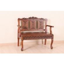 International Caravan Carved Wood Bench With Trunk