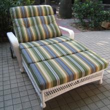 North Cape Montego Resin Wicker Double Adjustable Resin Wicker Chaise Lounge - White