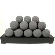 Rasmussen 24 Inch Dark Grey ALTERNA See-Thru Vent Free Natural Gas FireBalls With Black Chassis And Manual Safety Pilot