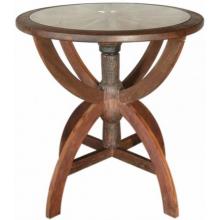 Groovy Stuff Teak Wood Wagon Wall Bar Table With Glass Top
