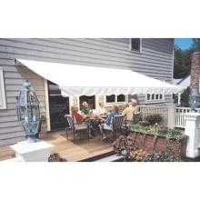 Sunsetter Pro Motorized Awning (10 Ft / Solid Cream) With Traditional Laminated Fabric With Left Mounted Moter And Wall Bracket