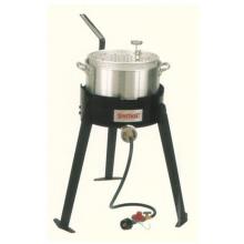 Bayou Classic Aluminum Fish Cooker Pot & High Pressure Gas Burner With 10 PSI Regulator