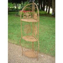 International Caravan 3 Tier Folding Corner Shelf Rust