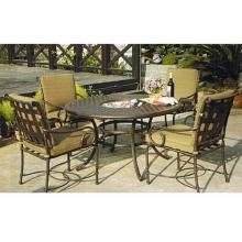 Darlee Malibu Aluminum Patio Dining Table Set (Antique Bronze Finish) - 52 Inch Round
