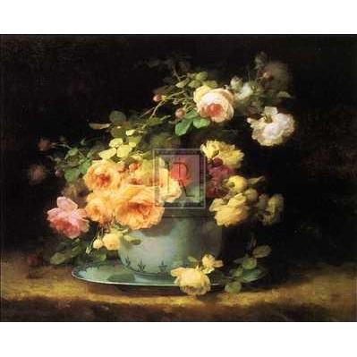 Roses In A Porcelain Bowl Poster Print