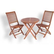 Eden Outdoor Living Florence Keruing Wood Patio Bistro Set Round