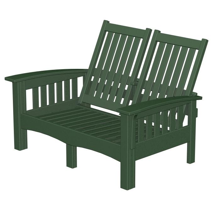 Poly-Wood Recycled Plastic Wood Mission Loveseat - Cushion Included