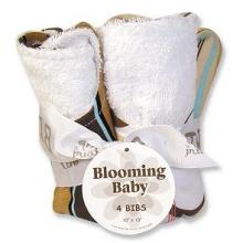 Blooming Bouquet 4-Pack Bib Set - Chocolate Blocks