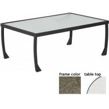 Tribeca 32 X 48 Inch Aluminum Rectangle Cocktail Table - Glass With Scavo Bronze Frame